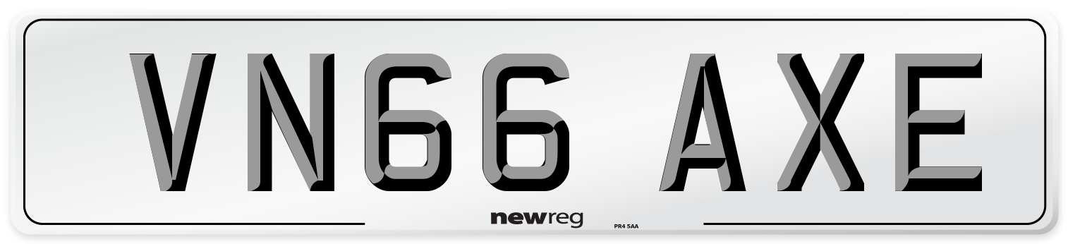 VN66 AXE Number Plate from New Reg